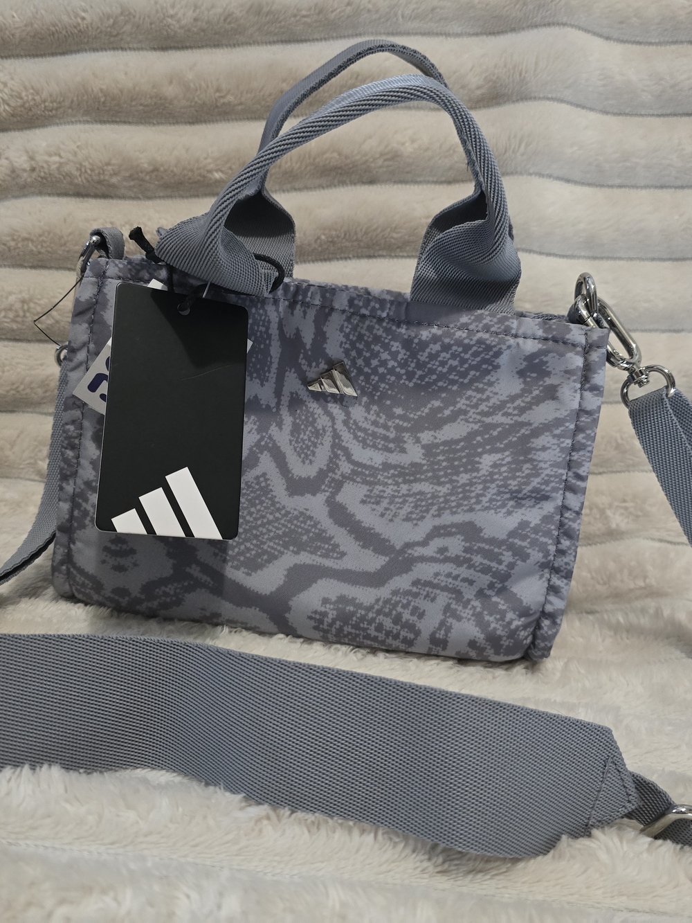 adidas Women's Gray Patterned Mini Shoulder Bag
